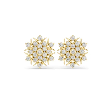 Snowflake Diamond Stud Earrings