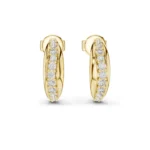Twisted Diamond Huggie Earrings
