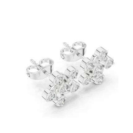 Swirl Diamond Stud Earrings
