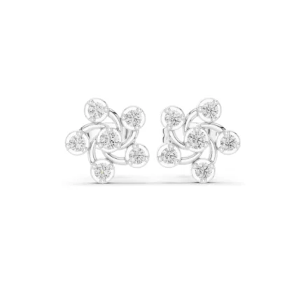 Swirl Diamond Stud Earrings