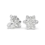 Star Diamond Floral Stud Earrings