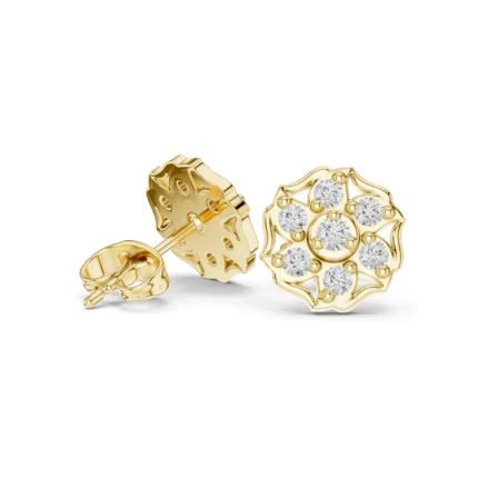 Floral Diamond Stud Earrings