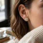 Floral Diamond Stud Earrings