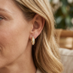 Twisted Diamond Huggie Earrings