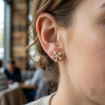 Swirl Diamond Stud Earrings