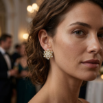 Snowflake Diamond Stud Earrings